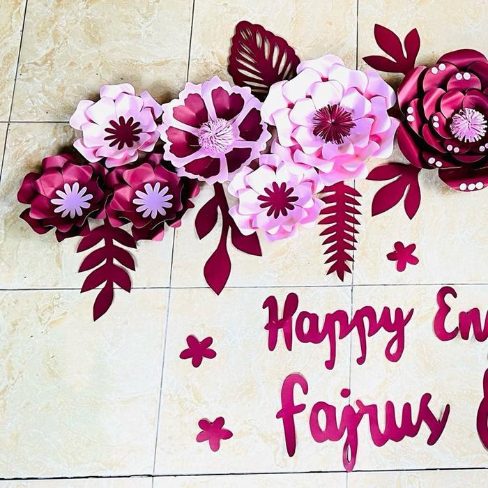 JTTOP" READY PAPER FLOWER DEKORASI BUNGA KERTAS BACKDROP LAMARAN DEKORASI TUNANGAN TUKAR CINCIN