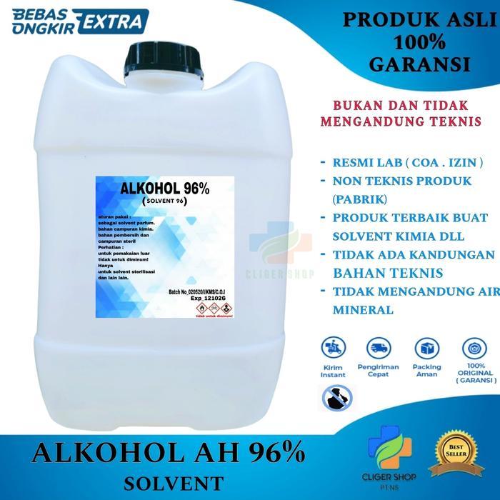 ALKOHOL 96% 20 LITER / ALKOHOL 96% 20 LITER PELARUT SOLVENT NON FOOD