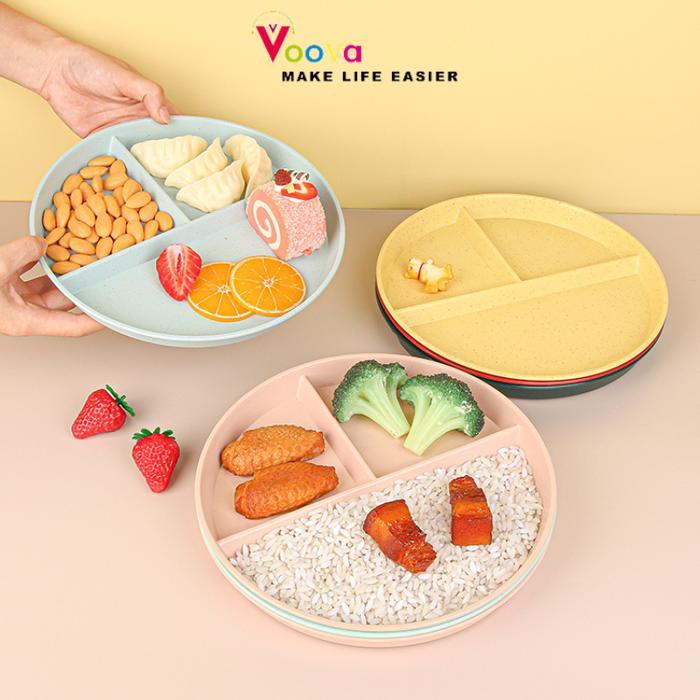 [COD] Piring Makan 3 Sekat/ Piring Diet/ Piring Makan Aesthetic/ Diet Plate/ BPA Free/ Food Grade