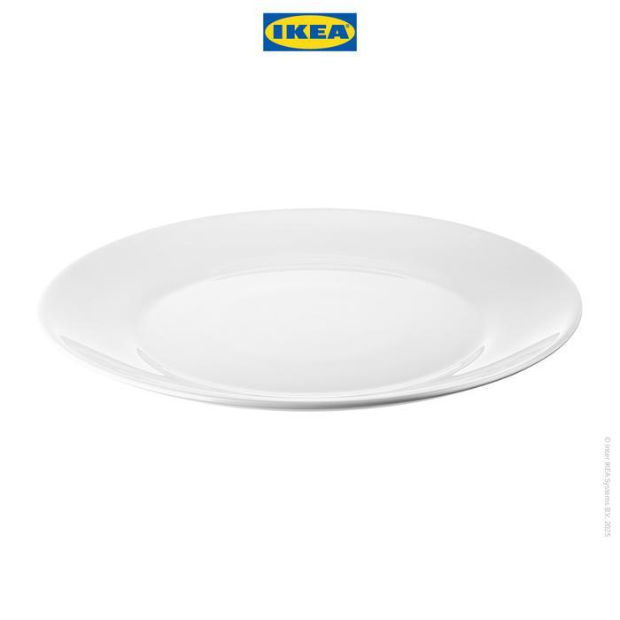 IKEA OFTAST PIRING MAKAN BAHAN KACA TEMPERED PUTIH 25CM