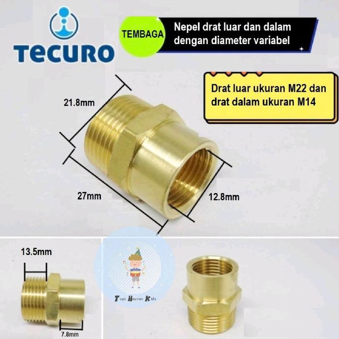 Sambungan Connector Nepel Male M22 To Female M14 (Th02)