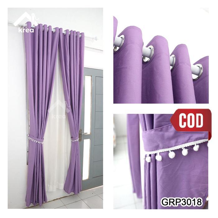 Gorden Jendela Gordyn Pintu Tirai Pendek Panjang Polos Bahan Katun Cvc Tali Vitrase Terlaris