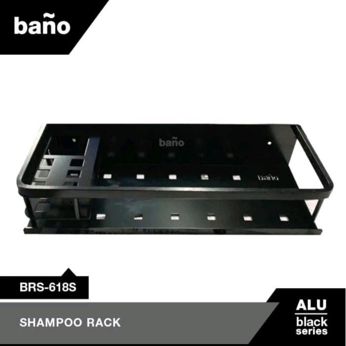 Rak sabun dan sikat gigi segi / Tempat sabun / Tempat sikat gigi bano hitam kamar mandi