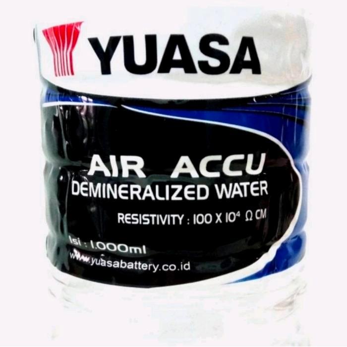 "New" Air Aki Biru Yuasa Air Demin Botol 1 Liter Air Accu Basah Motor Mobil