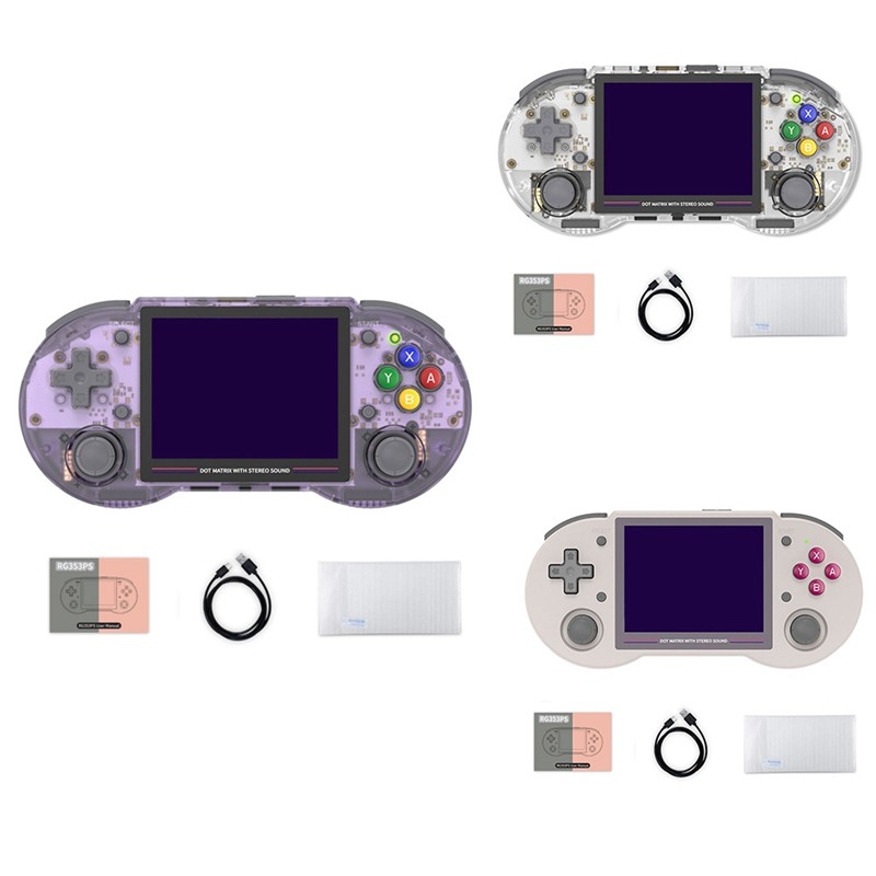 DISKON FULL-RG353PS Retro Game Console 16G+128G 3.5Inch IPS Screen 64 Bit Linux System Handheld Retr