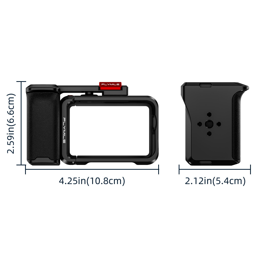 Street Handle Expansion Frame For DJI OSMO Action 6 Photography Handle Metal Grip Rabbit Cage With