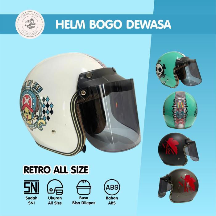 Helm Hds Retro Model Pria Dan Wanita Sni Full Leher - Ukuran All Size M-Xl