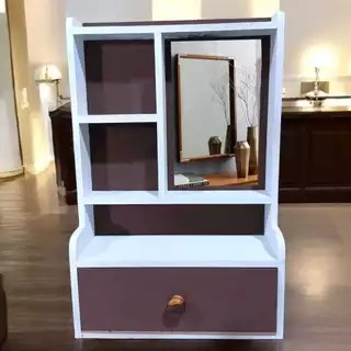 Rak Kosmetik Gantung Dengan Kaca Dan Laci - Rak Make Up Gantung