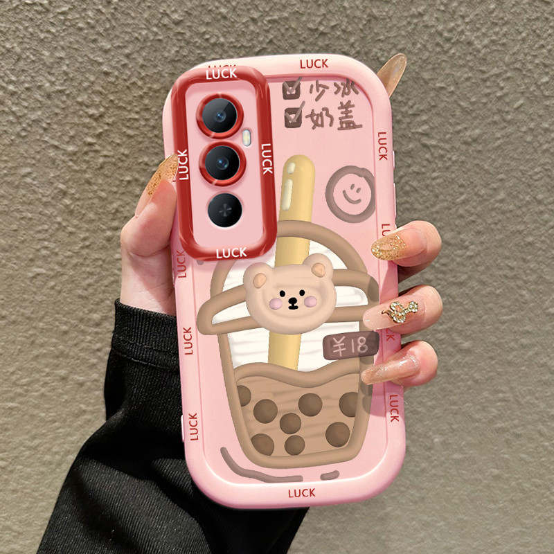 Casing Hp untuk Realme C65 Case Casing HP Softcase silikon Kasing lanyard pribadi penutup penuh warn