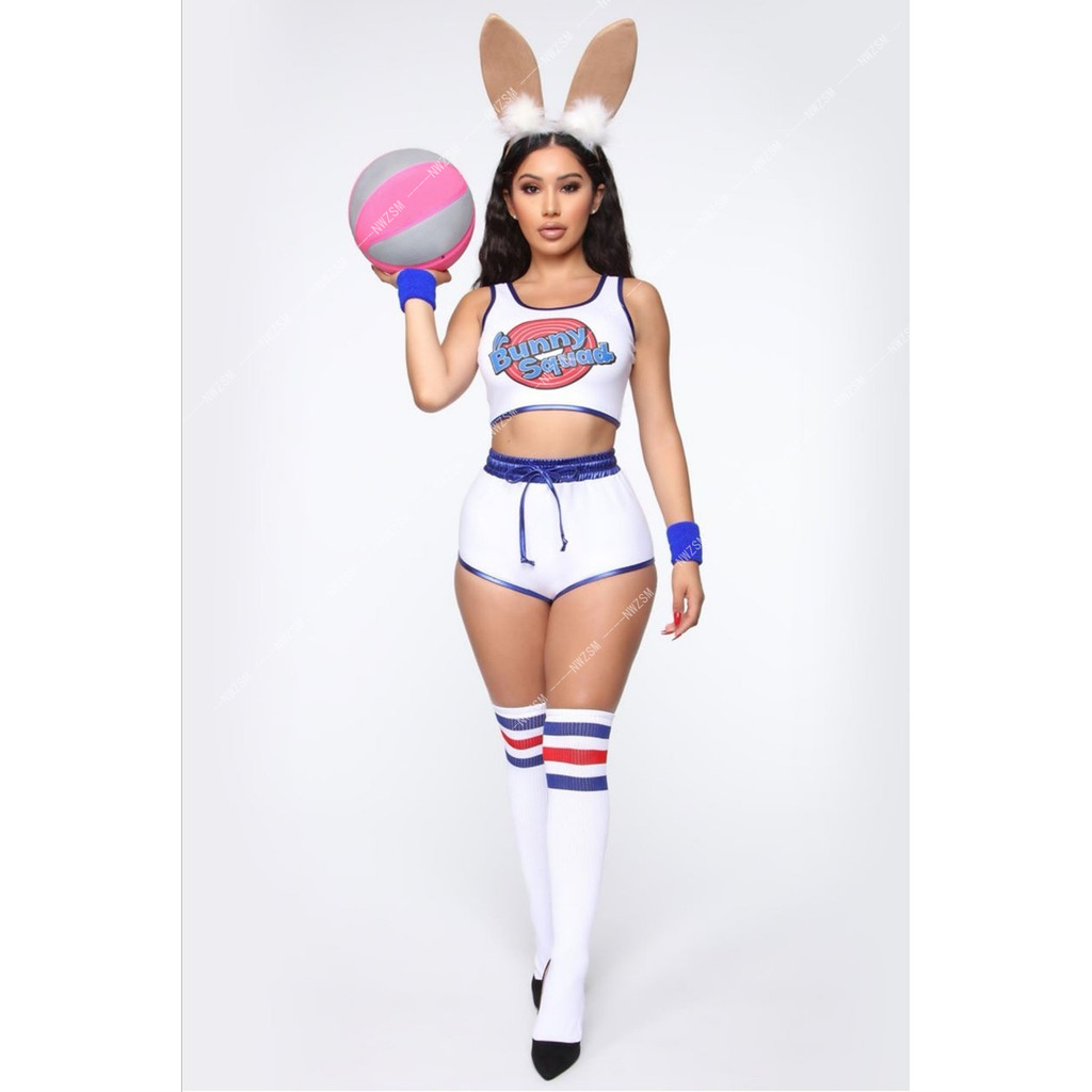Lola Cos Bunny Cosplay Costume Space Lola Bunny Rabbit Disguise Woman Basketball Jersey Halloween