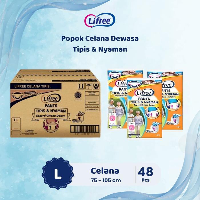 Ready GROSIR - Lifree L 1 Karton isi 48 Popok Celana Dewasa Tipis