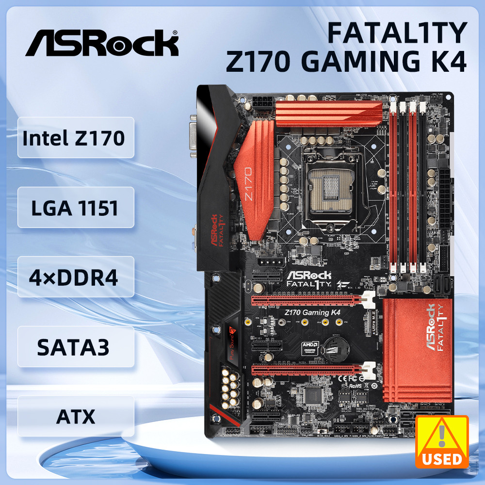 ASRock Fatal1ty Z170 Gaming K4 Motherboard Intel Z170 LGA 1151 DDR4 64GB ATX Supports Intel Core