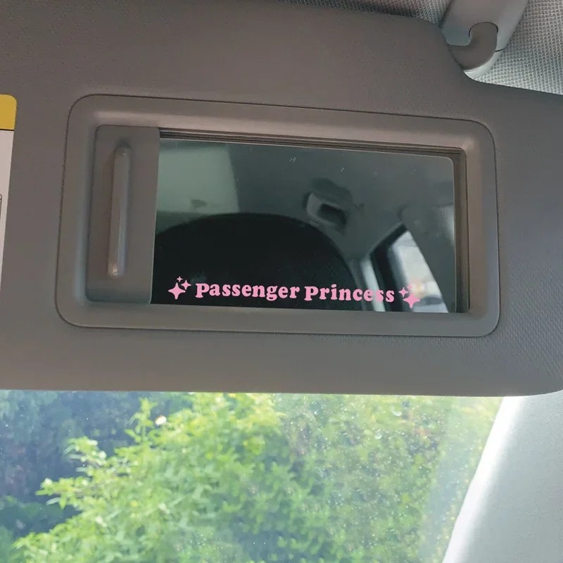 2pcs Mirror Decoration Sticker Passenger Princess Star Mirror Decal Sticker Rearview Mirror Car