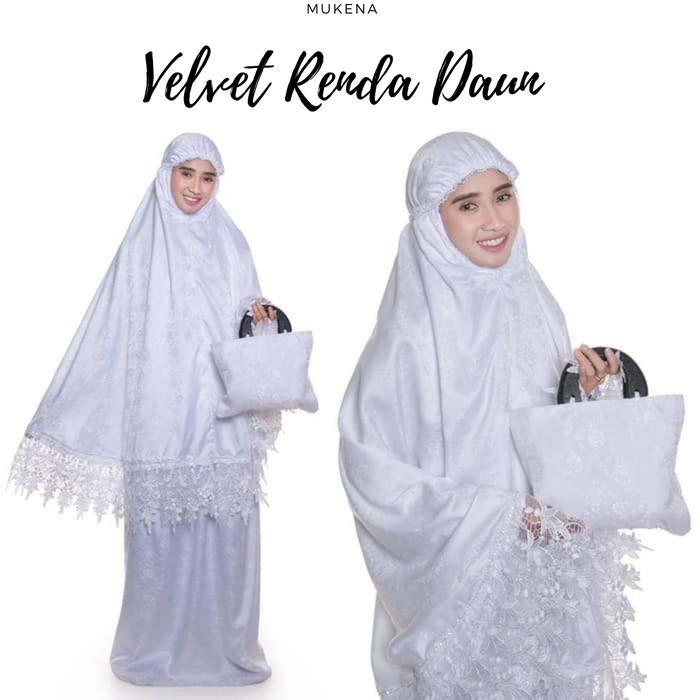 Mukena Renda Sutra Foil,Mukena Cantik, Mukena putih