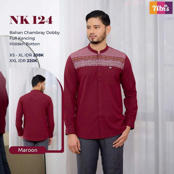 NIBRAS NK124 KOKO PRIA LENGAN PANJANG DOBBY PROMO TERBARU 55%