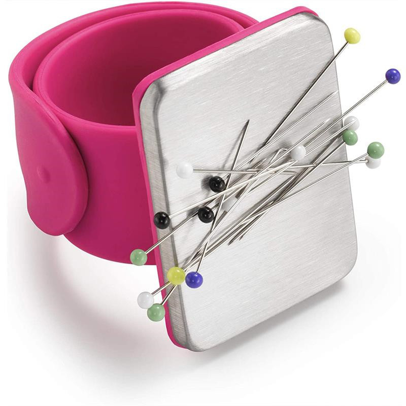 7 Colors Sewing Pincushion Wrist Hand Magnetic Needle Pad Safety Pin Cushion Storage Apparel Pin