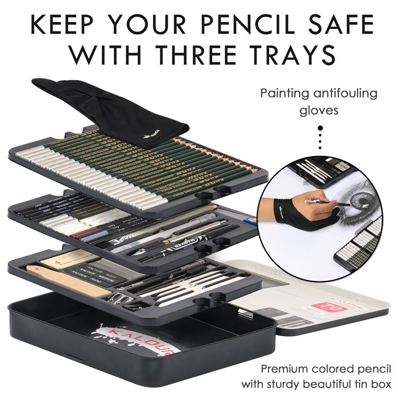 Sketching Pencil Set 70/83pcs Professional Drawing Kit Ideal for Drawing Blending Shading Artist