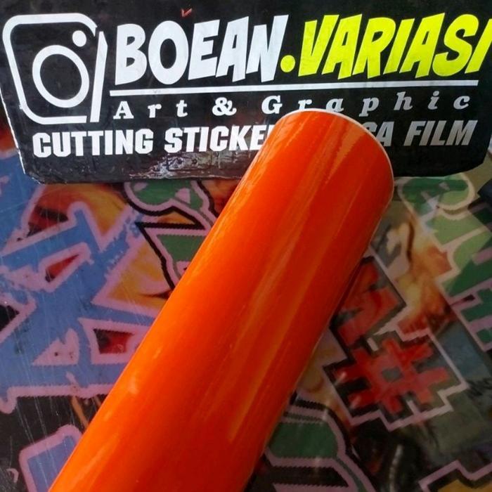 STICKER SKOTLET VINYL MOBIL MOTOR ORANGE GLOSSY