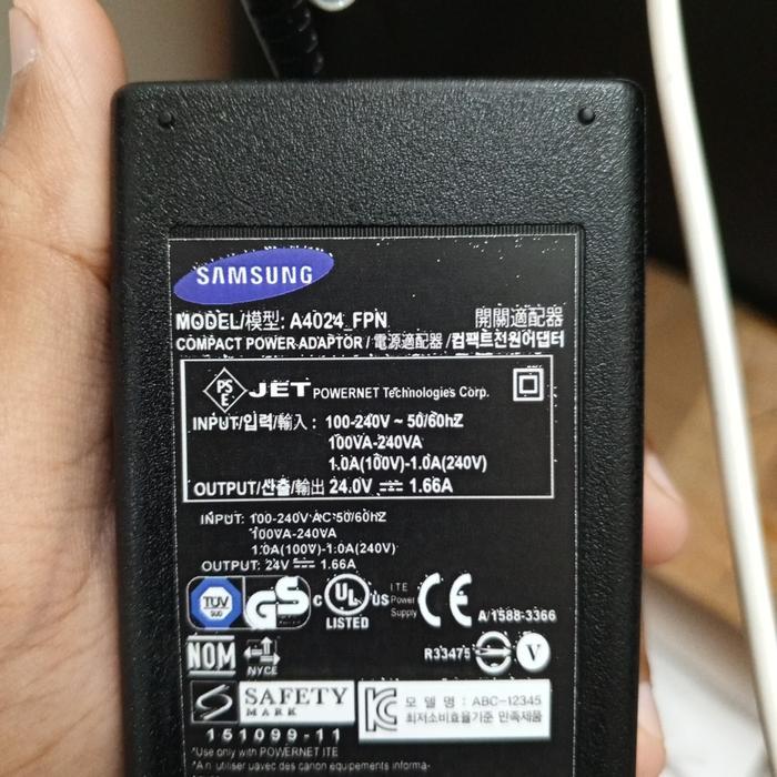Adaptor Samsung A4024_FPN Power Adaptor 24V 1.66A Jack L