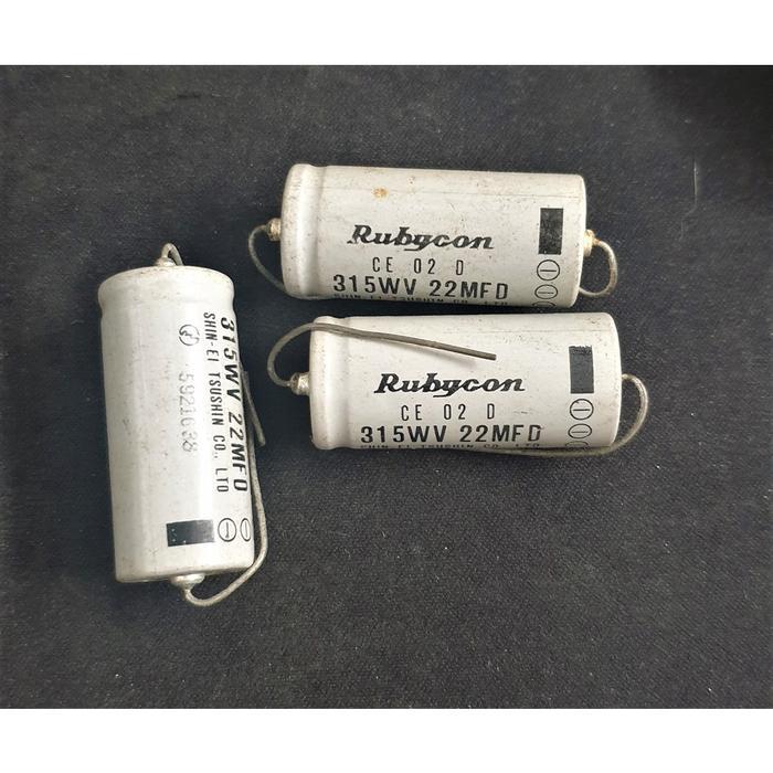 ELCO CAPACITOR 22MFD 315WV RUBYCON ANTIK VINTAGE