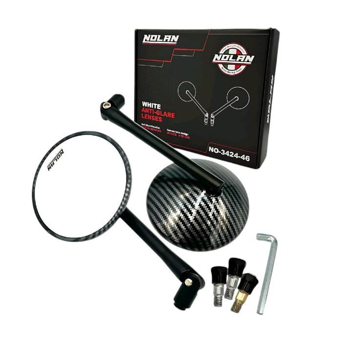 Kaca Spion Bulat Karbon Universal Spion Motor Bulat Karbon Kaca Spion Karbon Fazzio Vespa Matic