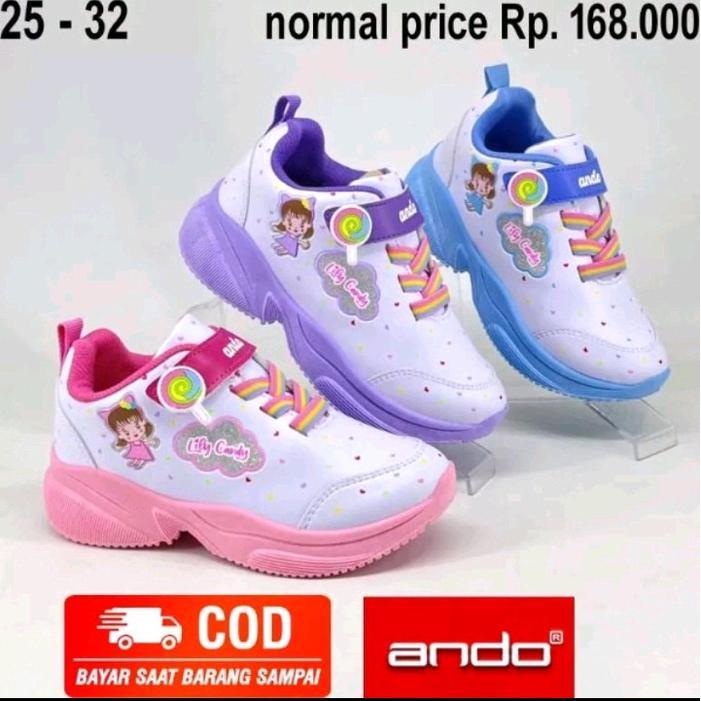 TERLARIS spatu anak ando original Lily candy size 25-32 Santai