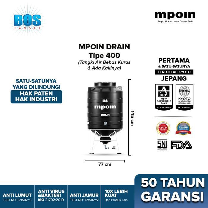 Tangki Kuras MPOIN PLUS 400 Liter DRAIN | Toren Air | Tandon Air
