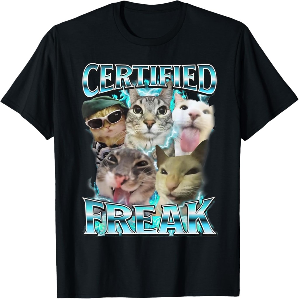 Certified Eat Cet Cursed Cat Funny Ca Meme T-Shirt