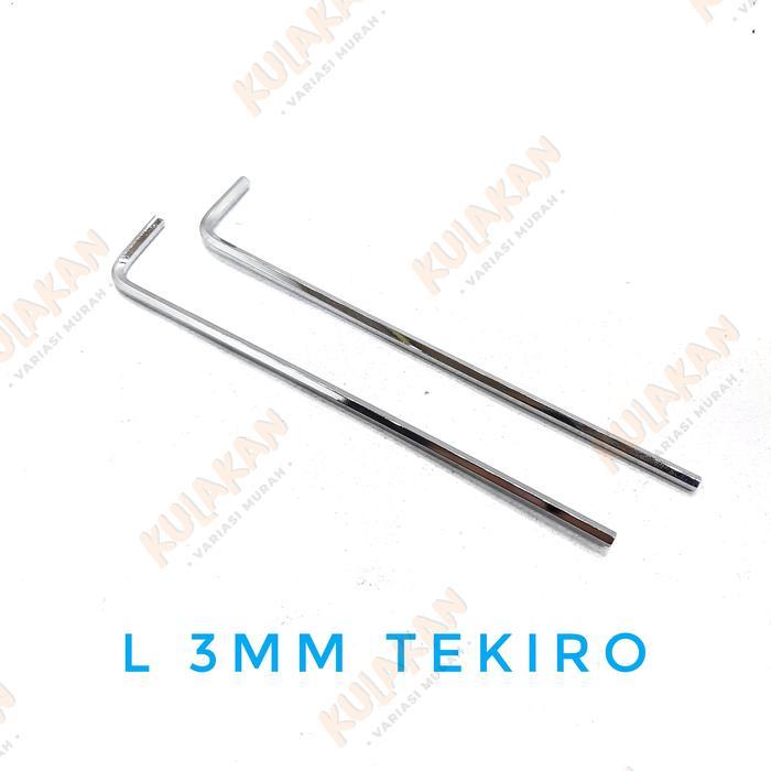 "New" Tekiro Kunci L Satuan 3mm 4mm 5mm 6mm Hex Key Long L 4 5 6 Ecer Tekiro