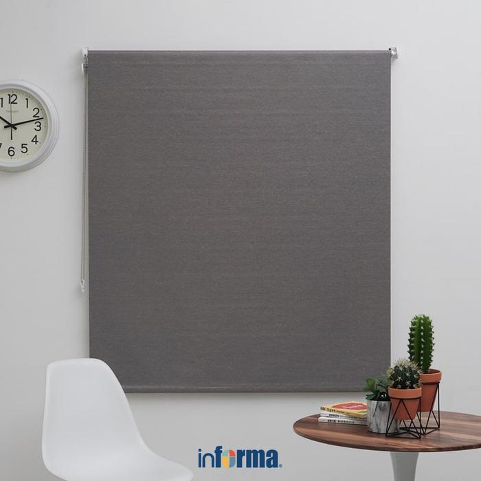 Informa 60X160 Cm Roller Blind Textured - Abu-Abu Tirai Gulung Jendela Curtain Roller Blind