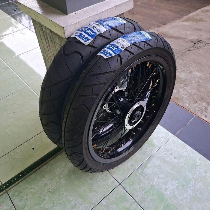 Roda supermoto KLX 150 ukuran 250-300 ring 17 set ban full baru