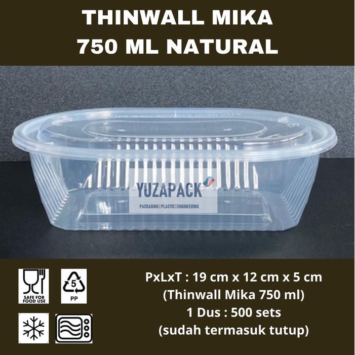 Thinwall Oval 750 ml Natural Food Container Plastics Microwave