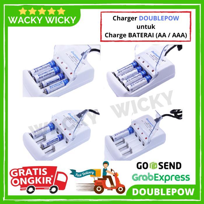 Batre Baterai Battery Charger Casan Doublepow + Bonus Baterai AA & AAA