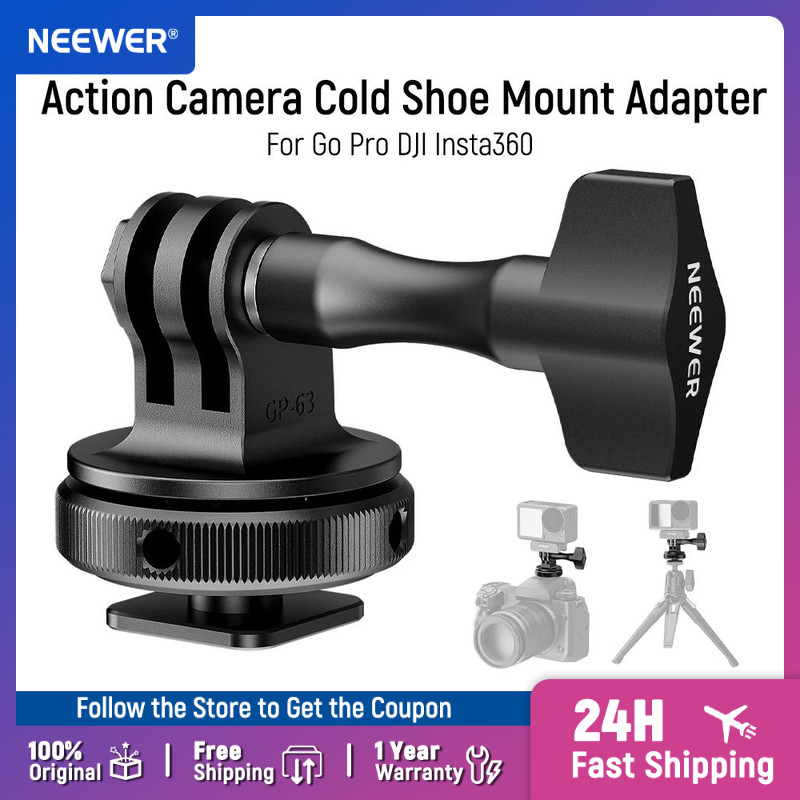 Neewer Action Ca Cold Shoe Mount Adapter For Gopro Accessories Go Pro Insta360 Akaso Metal 1/4"