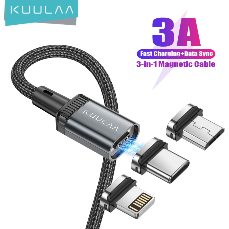 Kuulaa Magnetic Cable Micro Usb Type C Fast Charging Cable For 16 15 14 Pro X Xr Xs Charger Microusb