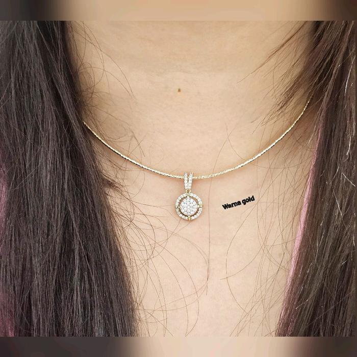 Kalung choker Premium Lapis emas + Bandul Mirip emas Asli Premium Quality Anti karat anti alergi