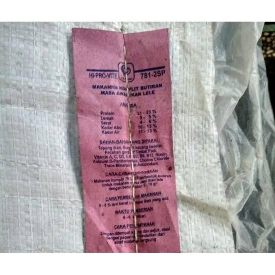 PELET 781-2 SP 30 KG HI PRO VITE 781-2 SP PAKAN LELE,NILA,BAWAL