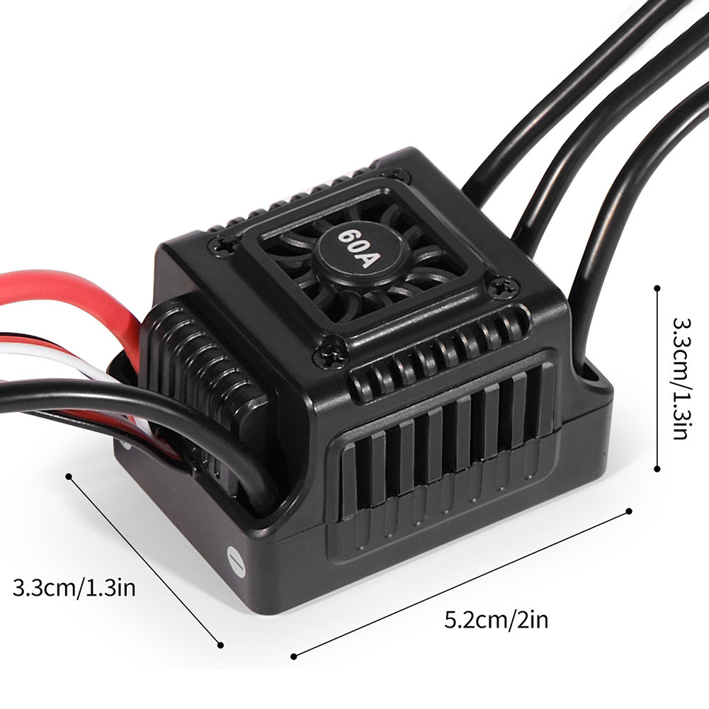 60A Brushless Motor ESC 2-3S Waterproof Brushless Speed Controller Brushless ESC RC Upgrade Tools