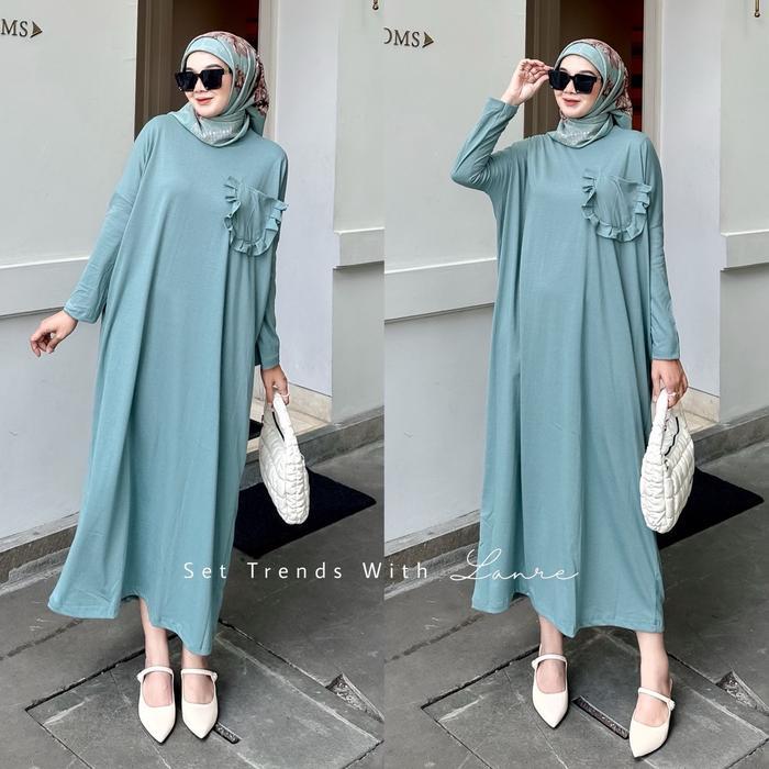 Mila Batwing Dress Bahan Kaos Cotton Combed 24s-Gamis jumbo Murah Grosir