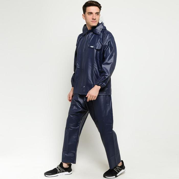 Jas hujan ASV 1 original - jas hujan karet pvc ruber super tebal - jas hujan asv asli Sintetis