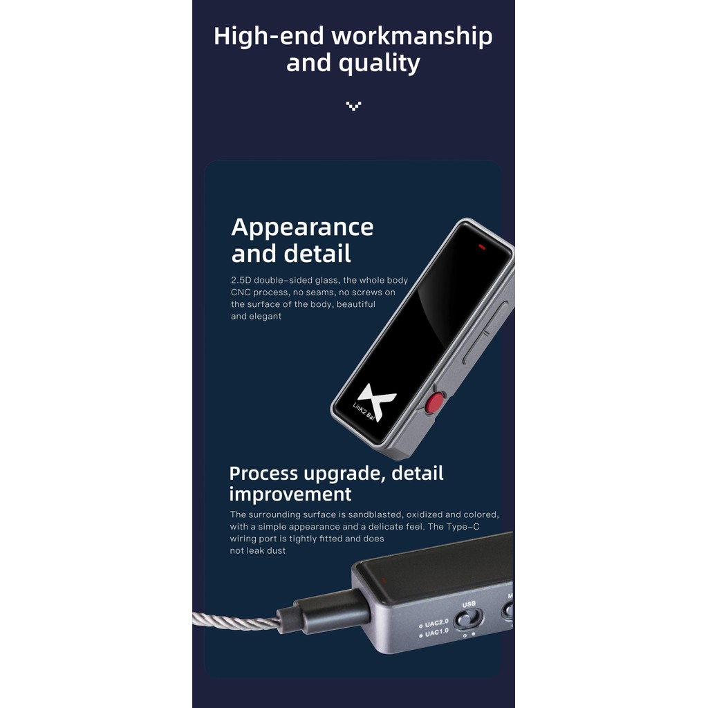 XDUOO Link2 Bal USB DAC Balanced Headphone Amplifier Decoding 2xCS43131 Hi-res Audio Amplifier Type