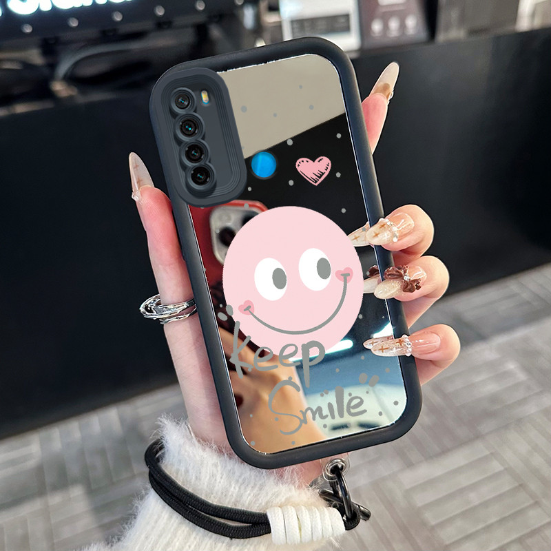 Casing Hp untuk Xiaomi Redmi Note 8 Note 8T Case Casing Senyum pola Silikon Softcase Kasing HP tali 