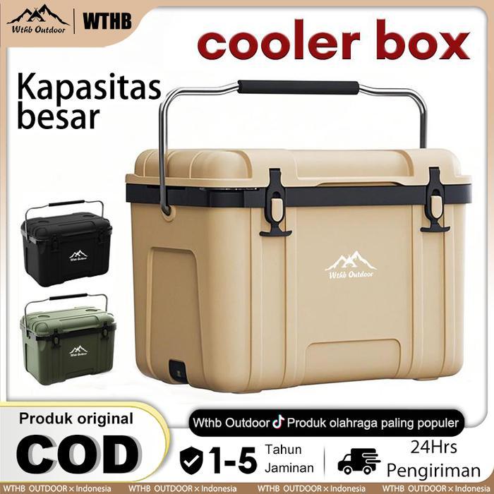 WthbCooler Box 40L Container Box Cooler Box Outdoor Ukuran Besar Picnic Cooler Plastik Pendingin