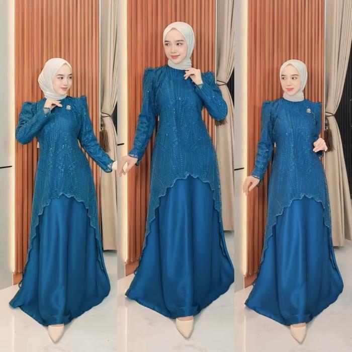 Bini Dress / Gamis Bini Orang / Dress Kondangan Dengan Desain Elegan Dan Warna Coklat Tua Cocok