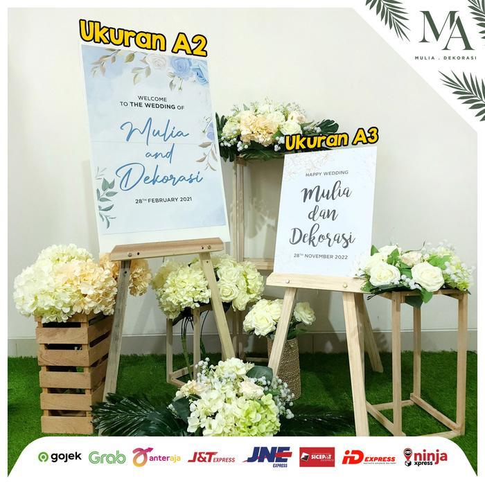 Welcome Sign Wedding Engagement Papan Dekorasi Lamaran+kayu Standing
