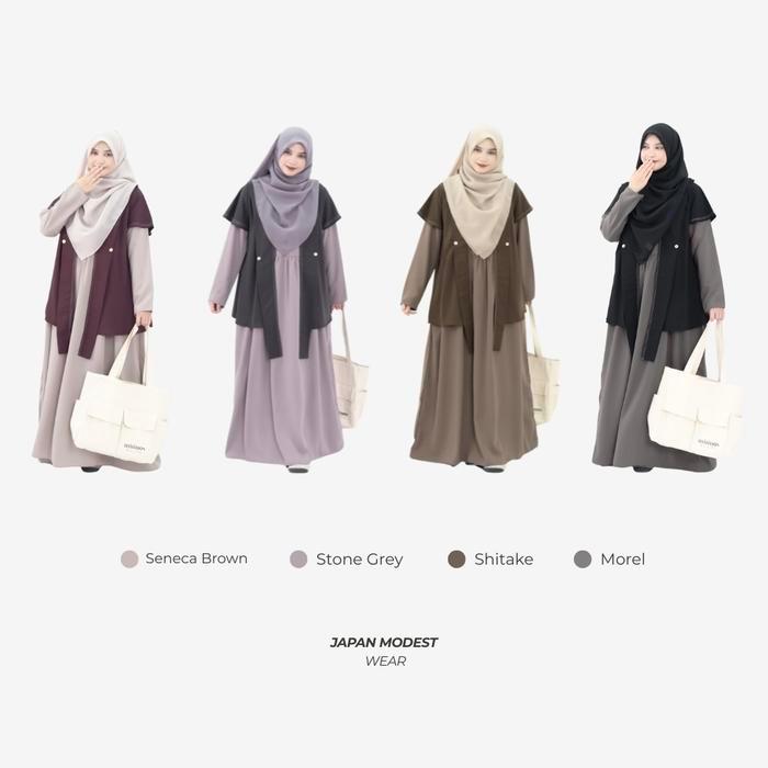 Mininos Asuka Set Outer Gamis Japan Minimalist Syari 2In1