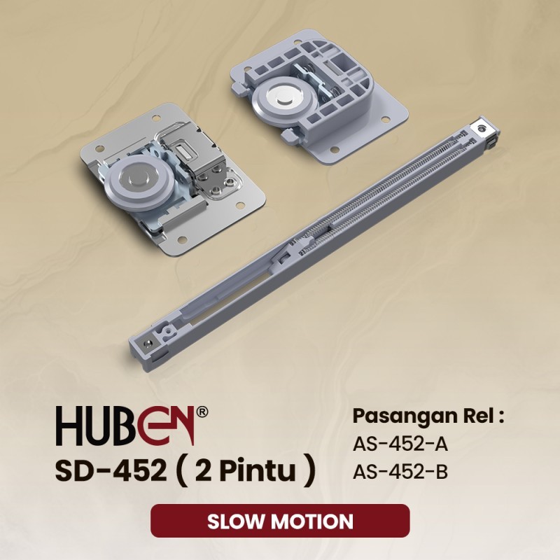 HUBEN - Roda Pintu Sliding Slow Motion SD-452 (2 Pintu)