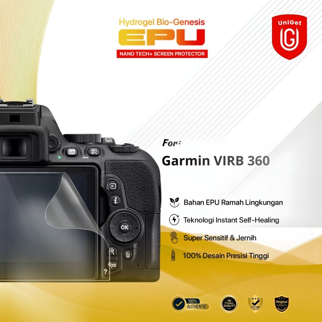 UniGet BIO-HYDRO EPU Hydrogel Display Protector for Garmin VIRB 360 Kualitas Tingi Protection Film H