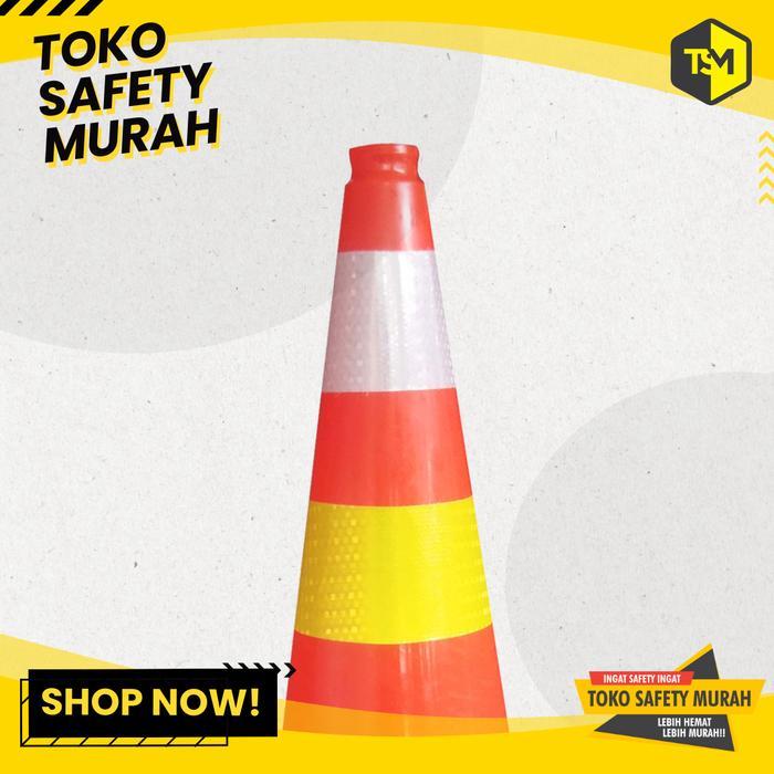 Traffic Cone 75cm Safety Rubber Cone 75 cm Kerucut Pembatas Jalan