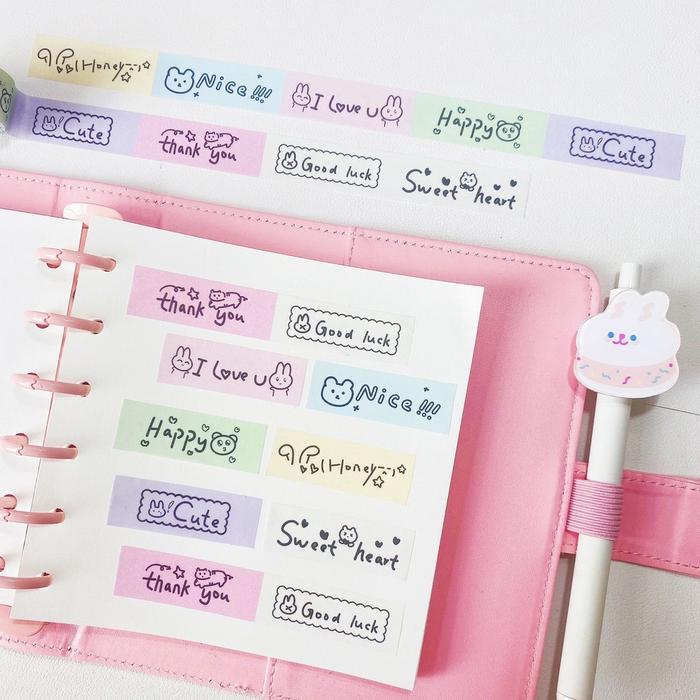 [MILOLI] 1Pc WASHI TAPE KLIP KERTAS COLORFUL Masking Tape DIY BuJo Aesthetic Korean Washi - A0049